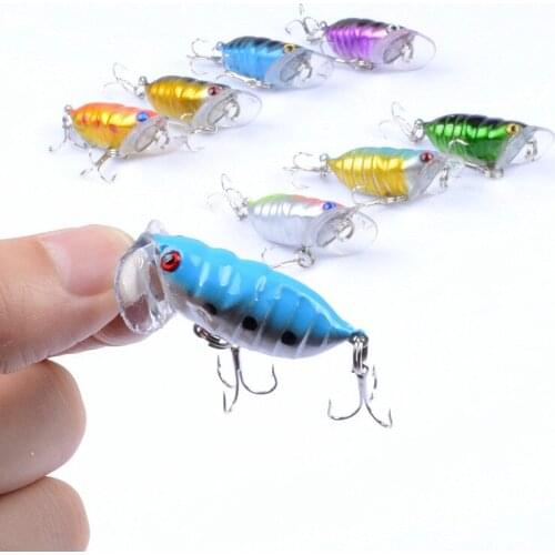 1PCS Plastic Bionic Insect Popper Fishing Lures 4.4g Simulation Cicada Topwater Wobbler Artificial Hard Bait Crankbaits Pesca