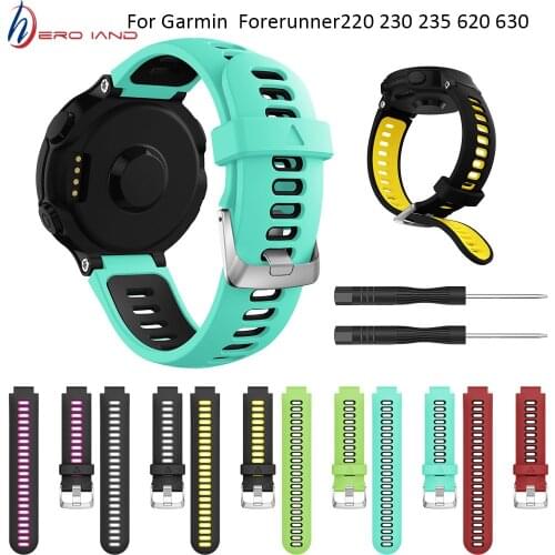 Bands For Garmin Forerunner 735 Band Silicone Bracelet For Forerunner 220/230/235/620/630/735XT/235 Lite Replacement Strap