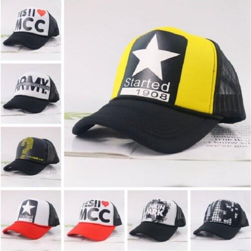 Unisex Mesh Hat Casual Cartoon Cotton Baseball Cap Adjustable Summer Sun Hat For Women Men Hip Hop Trucker Hat Dropshipping