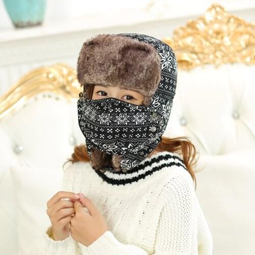Young Students Warm Hat Girls Warm Ear Protection Bomber Hats Female Autumn Winter Warm Outdoor Thickening Ski Mask Hat B-8820