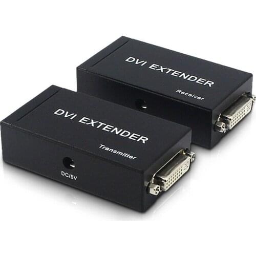DVI Extender 60m Network extender dvi To RJ45 to Dvi High Definition Nondestructive 1080P Amplifier Extensor by CAT LAN Cable