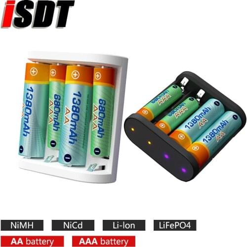 ISDT A4 10W 1.5A/AA/AAA Battery Charger DC Smart Battery Charger Unit For 10500 12500 Lipo Battery RC Car Truck Airplane Toys