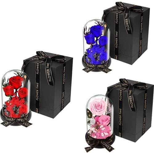 Eternal Rose, Preserved Flower Rose Handmade Gift Box Rose In A Glass Dome, Valentines Day, Anniversary For Friend