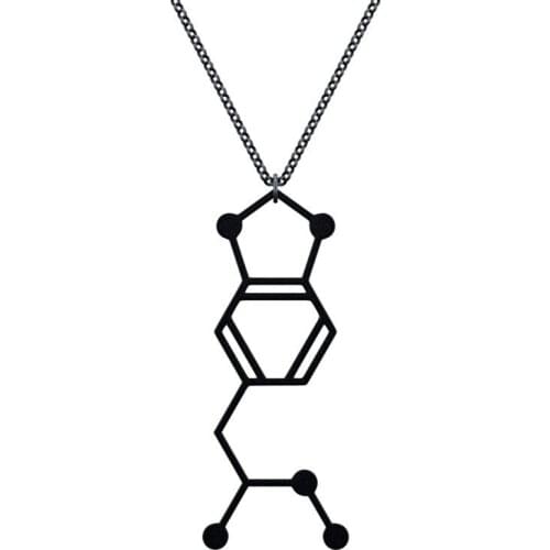 Wholesale MDMA Molecule Necklace Color free Choice Silver or Gold or Matte Black Free Ship 12pcs/lot