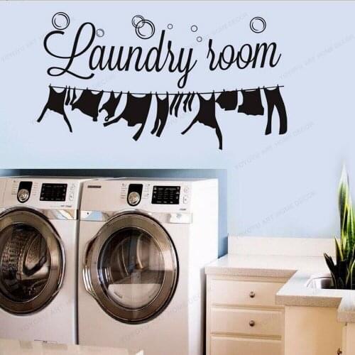 Funny Laundry Room Signs Wall Art Sticker Lettering Words Vinyl Wall mural HJ34