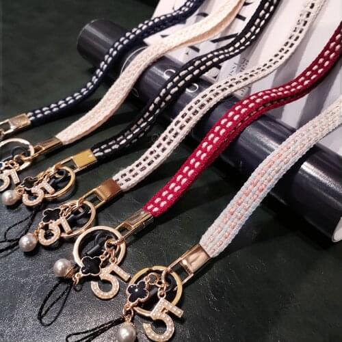 Mobile phone lanyard hanging neck pendant pendant womens hand-woven long Forapple pendant chain keychain anti-lost rope