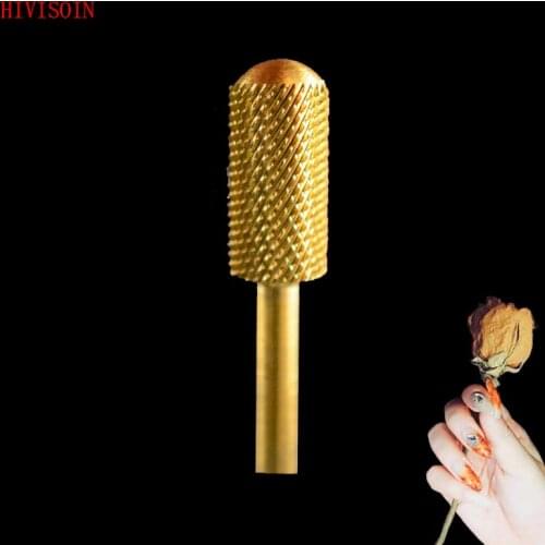 15PCS HIVISOIN Carbide Nail Drill Bit - Small Barrel Smooth Top Bit (Gold)-60030150