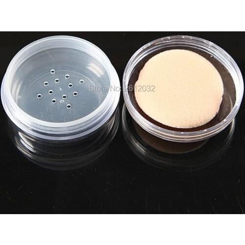 20g Empty Loose Powder Compact With The Grid Sifter & Puff Jar Packing Container Powdery Cake Box Cosmetic Case F2017372