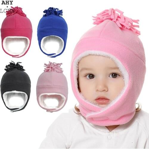 2020 New Design Baby Winter Warm Hat Boy Girl Fleece Knitting Crochet Earflap Beanie Hats Toddler Kids Wool Cap Autumn Hats