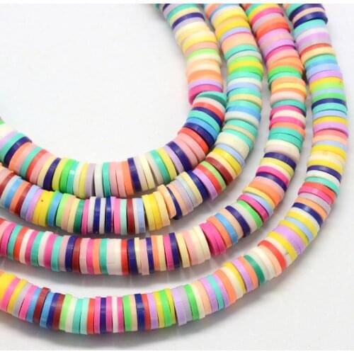 380~400pcs/strand Round 6mm Clay Loose Boho African Disc Beads Flatback Charms Spaces For Jewelry Making Findings Accessories