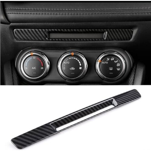 ABS Carbon Fiber style Dashboard mid console Cover trim strip For Mazda CX-3 CX3 2017 2018