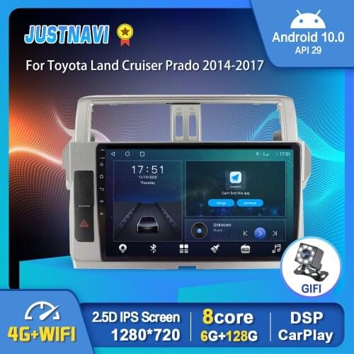 6G 128G Android 10.0 Car Multimedia Radio Player For Toyota Land Cruiser Prado 2014-2017 GPS Stereo DSP Carplay Auto No 2din DVD