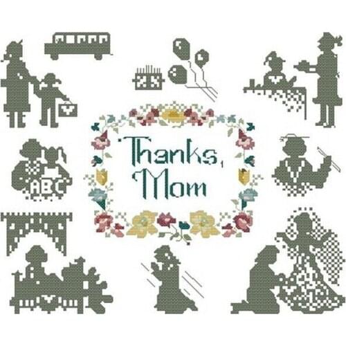 FREE Shipping Top Quality counted cross stitch kit Thanks Mum Mother, mothers day gift