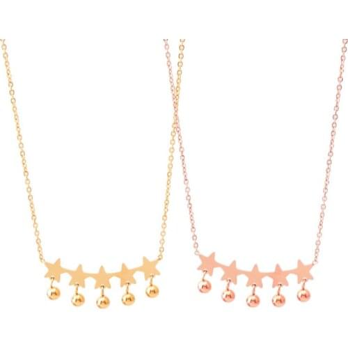 316L Stainless Steel 2021New Fashion Upscale Jewelry 5 Stars Minimalist Casual Charms Chain Choker Necklaces Pendants For Women