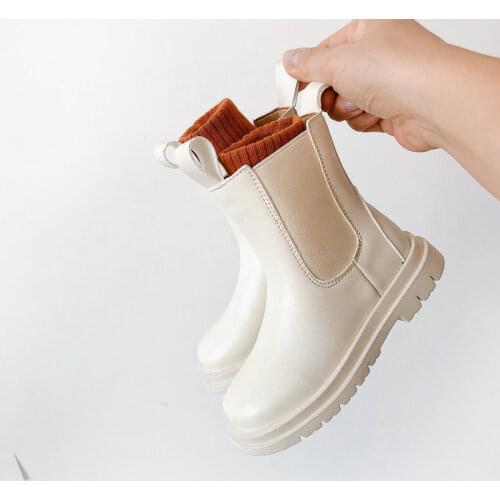 Children Chelsea Boots Kids Girls Martin Boots Casual Spring Autumn Pu Leather School Boy Shoes Fashion In Snow Boots 2021 New