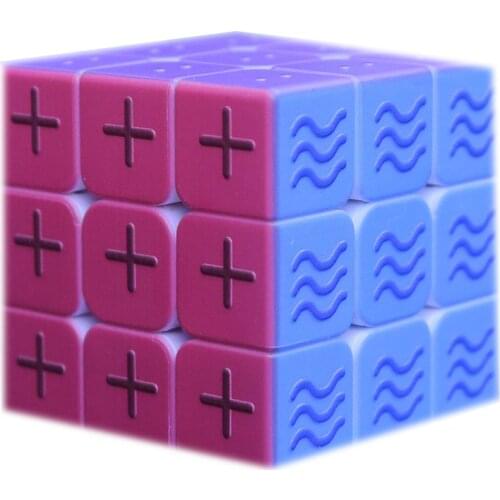 Geometric Blind Person Braille Fingerprint 3x3x3 Magic Cube 3D Relief Speed Puzzle Gift for Children Boys Girls