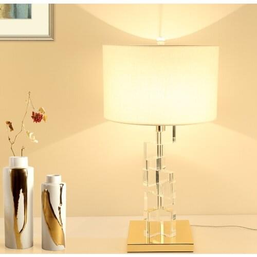 Postmodern crystal table lamp Nordic luxury personality bedroom bedside table lamp living room study simple lamps