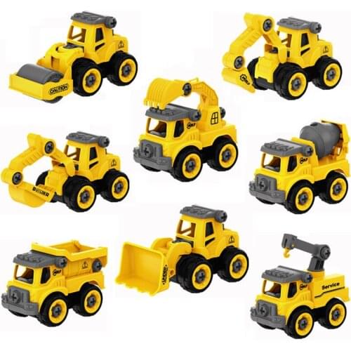8 Style Engineering Vehicle Toys Plastic Construction Excavator Tractor Dump Truck Bulldozer Models Kids Boys Mini Gifts Collect