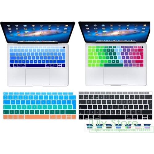 Spanish Spain Silicone Keyboard Cover Protector Film for Apple for MacBook Air 13 2018 model A1932 with Touch ID Fingerprint