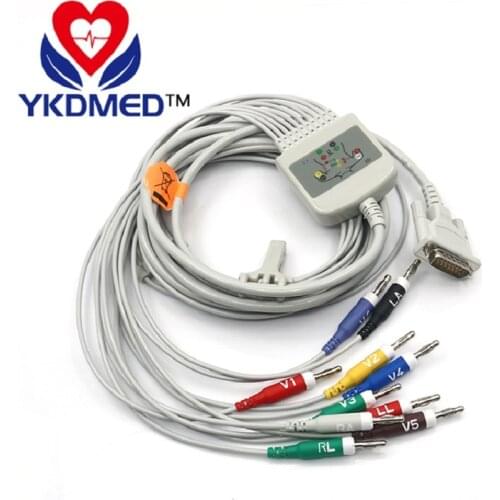 ECG/EKG cable for Schiller AT1 AT2 AT series Banana 4.0 AHA