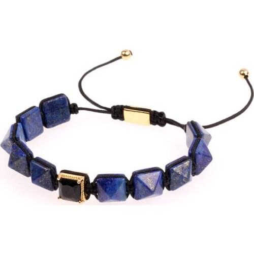 Lapis Lazuli Bracelet Fashion Pyramid Hand Woven Pull Hand Bracelet New Accessories Jewelry