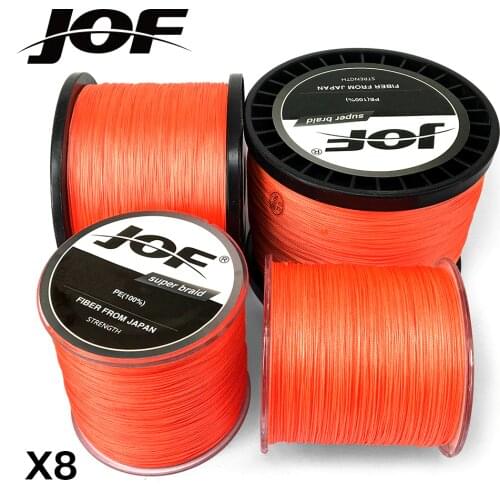 8 Strands 100M 300M 500M 1000M Orange Braided Fishing Line Sea Saltwater Carp Fishing Weave Extreme 100% PE JOF