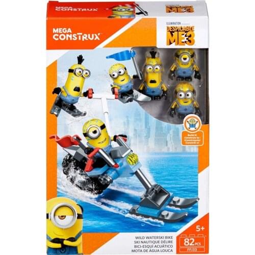 Mega Construx Despicable Me 3 Wild Waterski Bike 82-Piece Set 82pcs/pzs -5years old Children Toys Festival Christmas Gift