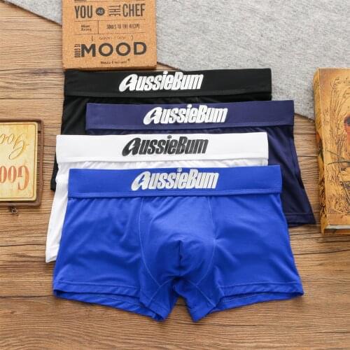Modal mens boxer underpants breathable and comfortable youth boxer pants aussiebum