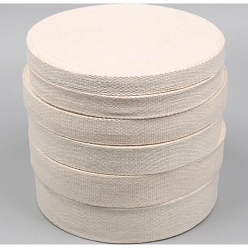 New 5 Yards Cotton Webbing 15/2025/30/38mm Natural Color Canvas Ribbon for Bag Strap Belt DIY Sewing Clothes Tape Decor Craft