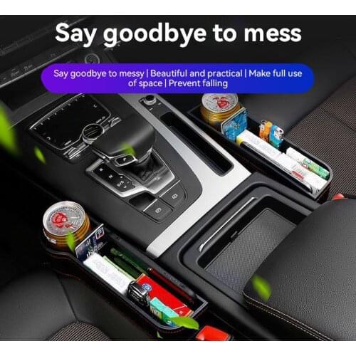 Car Seat Gap Organizer Storage Box PU Leather Organizer for Phone Bottle Holder Seat Seam Pockets Trunk Car Accessories