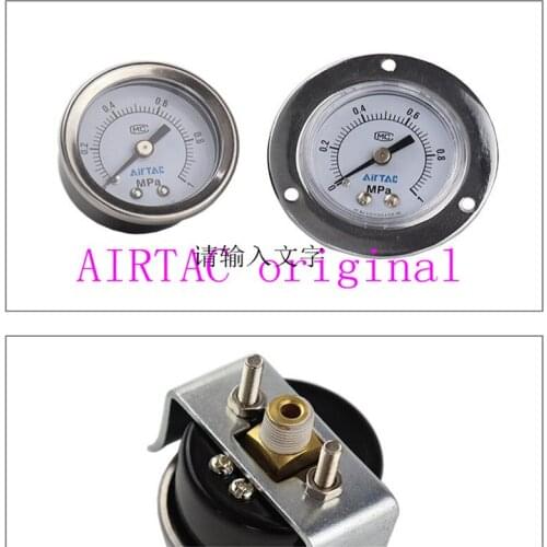 Original AIRTAC passenger panel mounted pneumatic pressure gauge Axial pressure gauge F-GS GU GF40 50 60