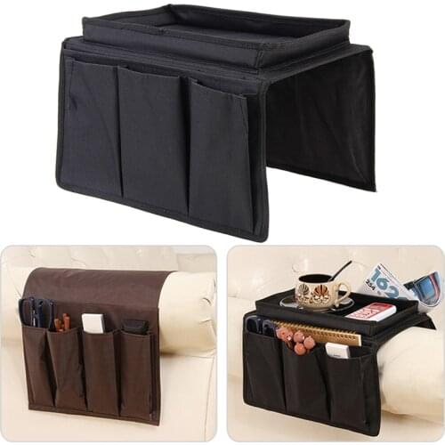 Sofa Arm Rest Storage Bag Foldable Remote Control Hanging Bag For Chair Couch Armrest Bedside Magazine Phone Storage Organizer