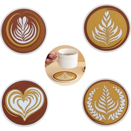 24 PCS PVC Coffee Coasters Anti-skid Tea Milk Mug Cup Pad Drinks Mat Heat-Proof Tabletop Protection 10CM(3.9Inch) Wholesale XB