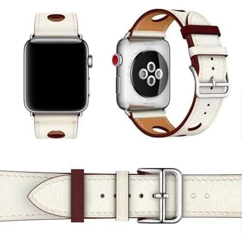 Watch Band For Apple Watch 1 2 3 Single Tour Rallye 6 Port Herm Watchband Genuine Leather Strap For Apple Watch Series 4 38-44mm