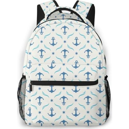 Backpack Women Shoulder Bag For Teenage Girls Blue Anchors Bagpack Female Ladies School Backpack