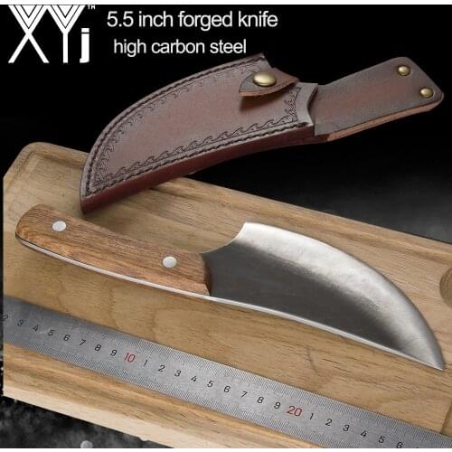 XYj Serbian Camping Cleaver Knife Full Tang Kitchen Knives Butcher Slaughter Knife Handmade Chef Knife Gift Sheath Covers Case