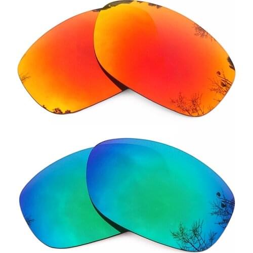 Orange Red Mirrored & Green Mirrored Polarized Replacement Lenses for Pit Bull Frame 100% UVA & UVB
