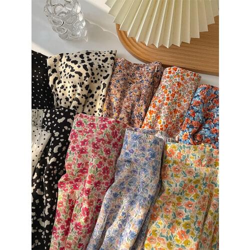 Half Skirt Spring 2021 New Womens Wear A-character Floral Dress High Waist Thin Medium Length Skirt