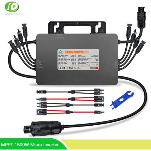 High Quality 1500W Solar Micro Inverter MPPT On Grid Tie Inversor Pure Sine Wave 16-60VDC 230VAC for 60 72 96 Cells Plate