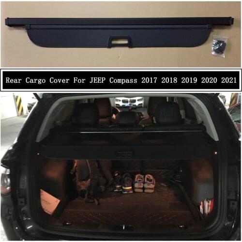 Rear Cargo Cover For JEEP Compass 2017 2018 2019 2020 2021 Partition Curtain Screen Shade Trunk Security Shield Auto Accessories