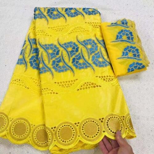 Yellow African Bazin riche fabric Fabric with Stones Cotton Dry Embroidery French Basin Riche Nigerian Scarf Headtie 7yards