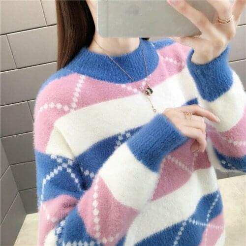 Sweater Women Turtleneck Pullovers Solid Stretch Striped Korean Top Knit Plus Size Harajuku Fall Winter Clothes ZZ1106