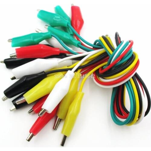 10pcs Line length 35cm Crocodile clip number 35mm Double-ended Crocodile Clips Cable Alligator Clips Wire Testing Wire Clip