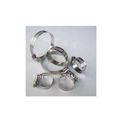 10pcs Stainless Steel Hose Pipe Adjustable Screw Bolt Clamps Ties Wrap 33-57mm