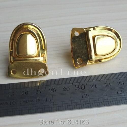 100 Sets Closure Catch Tuck Lock for Leather Bag Case Clasp hangbag Purse Gold
