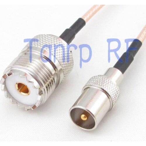 12in TV male to UHF female jack RF adapter connector 30CM Pigtail coaxial jumper extension cord cable RG316