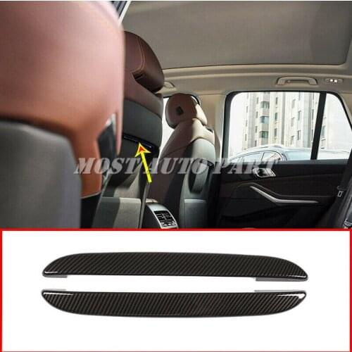 ABS Plastic Carbon Fiber Look Interior Front Row Seat Decoration Strip For BMW X5 G05 X7 G07 2019-2020 2pcs Car Decoration