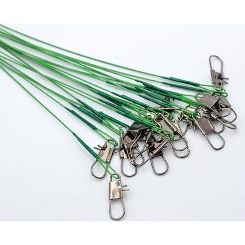 20 pcs/lot Stainless Steel Wire Leader 15cm/21cm/30cm Fishing Line Leash With Swivel Snap Fishing Tackle Lure Fishing B228