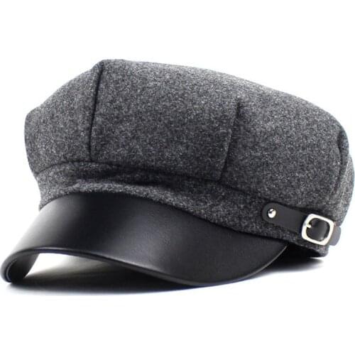 2021 cotton Solid color Military Hat Autumn Sailor Hat For Women flat top Female travel cadet hat Captain Cap Berets 08