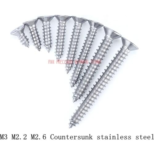 2019 Parafuso Gb846 304 Stainless Steel Countersunk Head Screws Self-tapping M3 M2.2 M2.6x5/6/8/10/12/16/18/20/25/30/35 Series